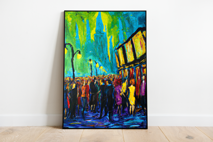 Queue in Front of the Club | Vincent van Gogh Style